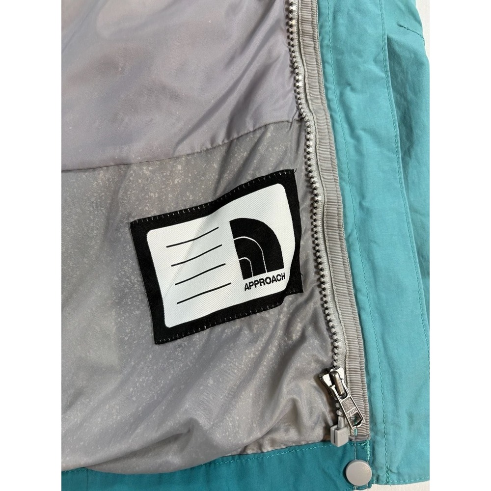 The North Face Girls L HyVent Rain Jacket Teal Turquoise Hooded Full Zip Shell - Picture 6 of 11